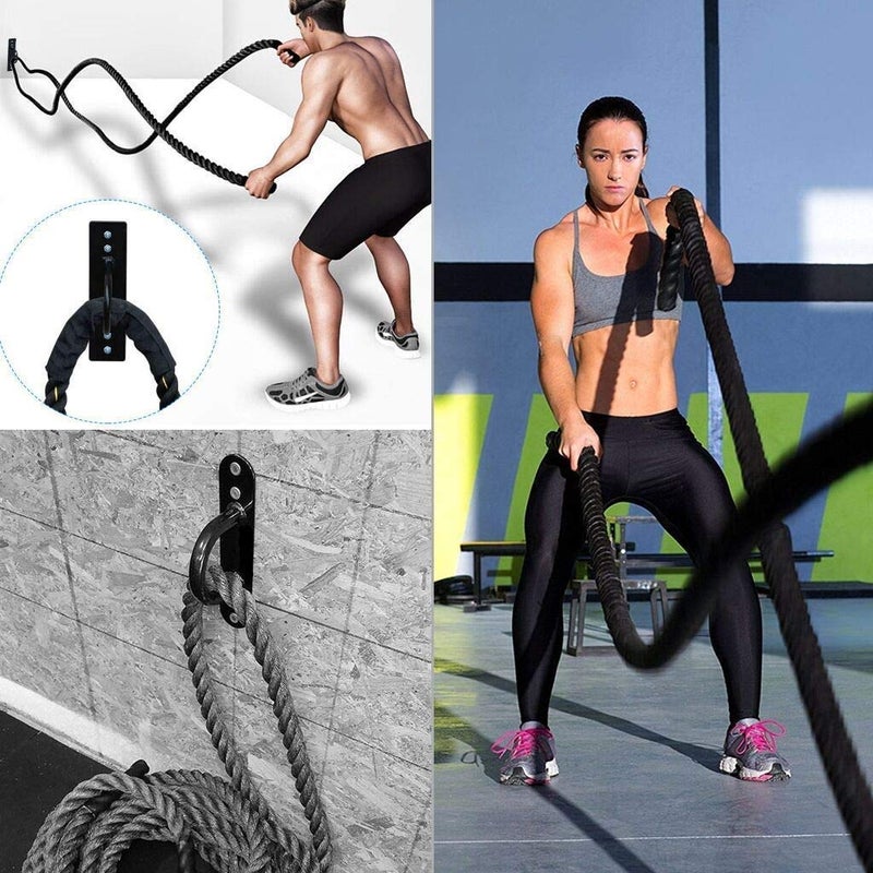 Top Lander Stainless Steel Battle Rope Anchor Kit Heavy Duty Multipurpose Floor Wall Mount Suspension Point for Fitness Training Cross fit Gym Exercise (Black) - Image 4